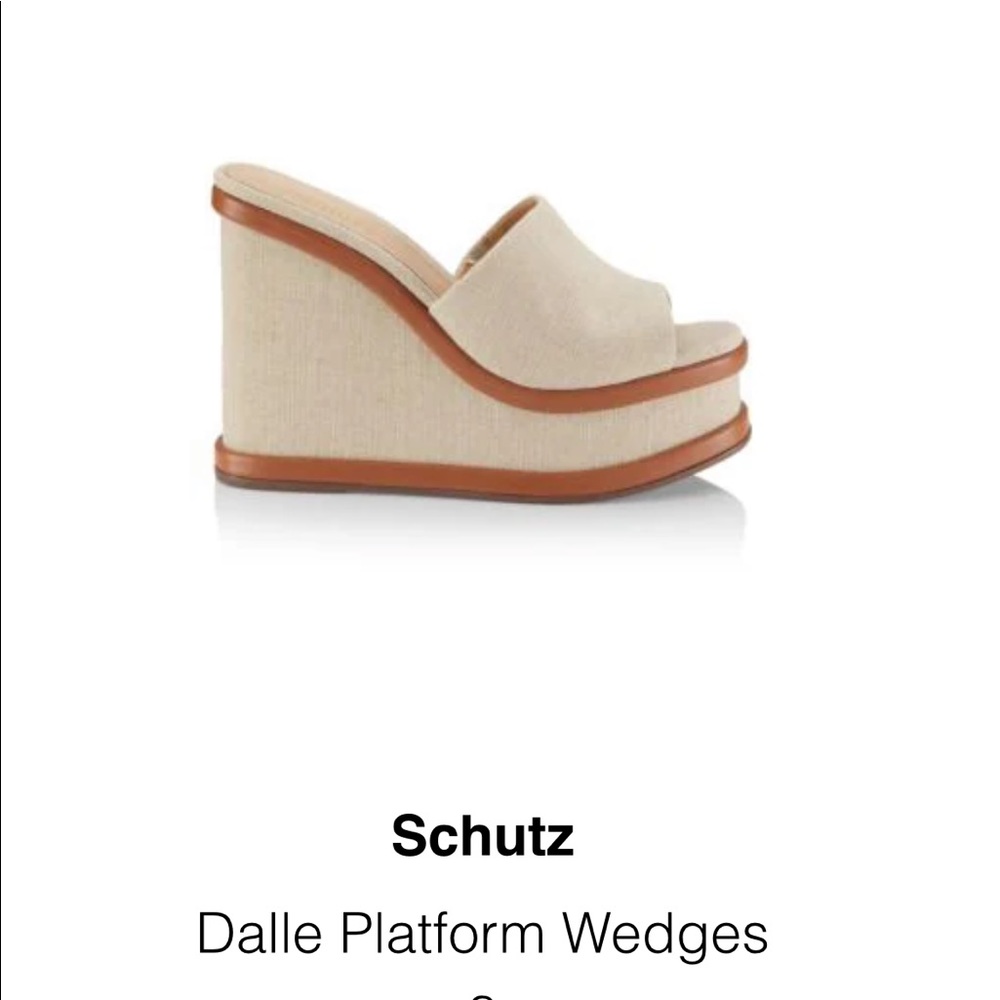 Schutz two-toned platform wedge 8